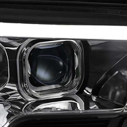 AKKON - For NEW Sequential LED Tube Design Black 2016-2023 Toyota Tacoma SR/SR5 Dual Square Projector Headlights