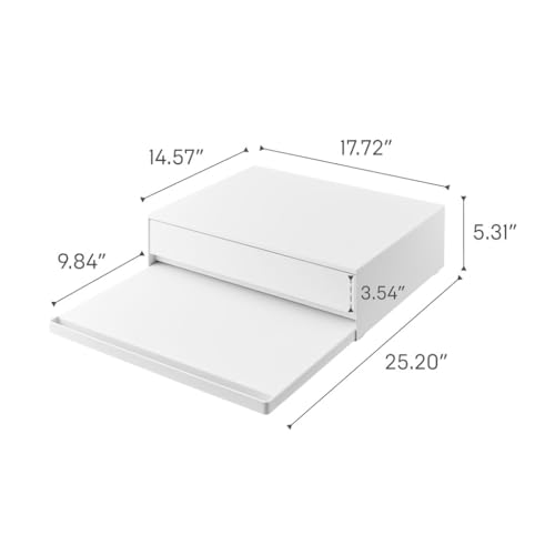 Yamazaki Countertop Drawer - Modern Kitchen Organizer for Counter & Coffee Bar, Pull Out Shelf, Space Saving Storage, Reversible Design, Durable Steel