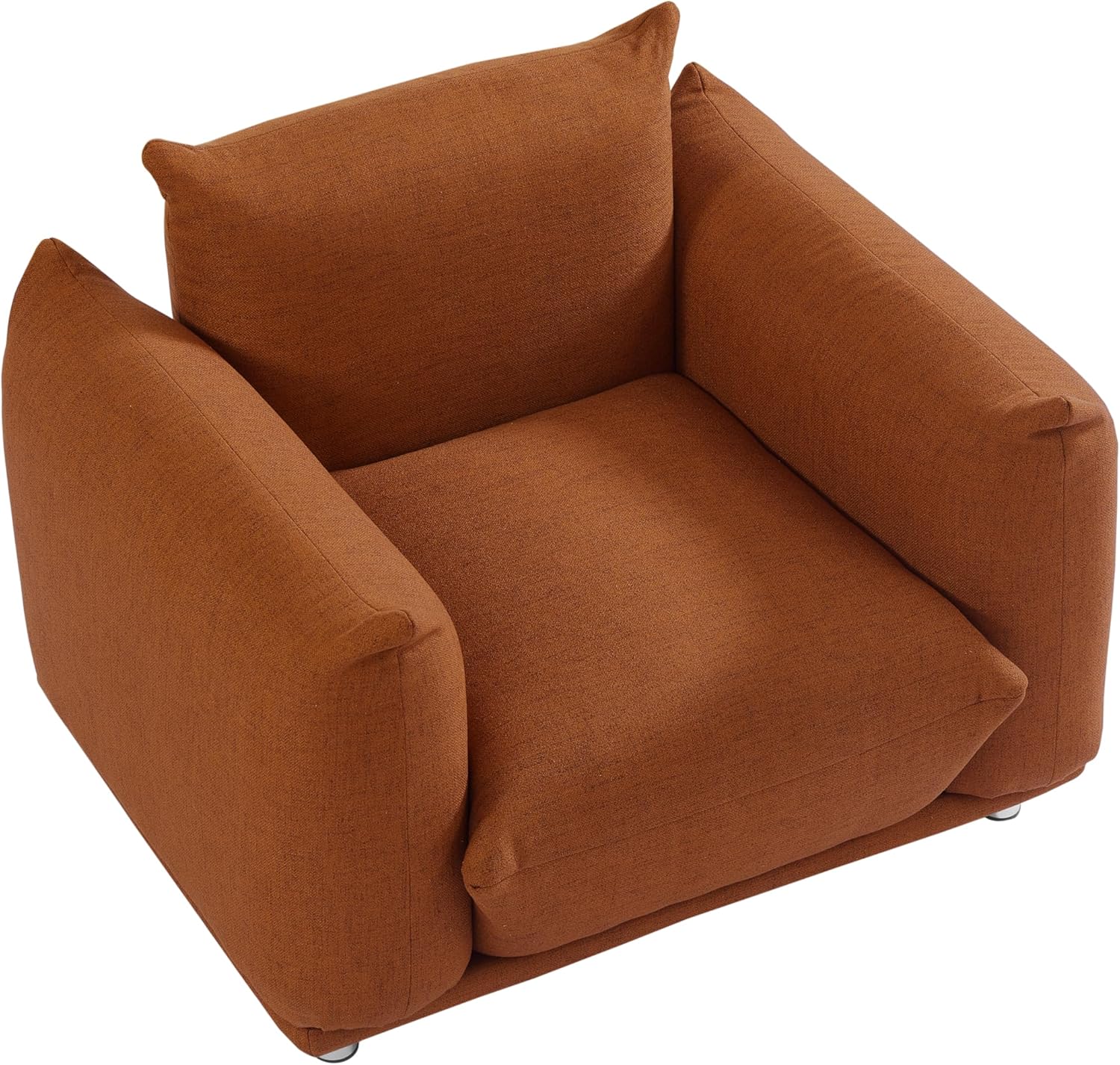 Accent Chair Cotton Linen Single Sofa 42" W Accent Chair for Bedroom Living Room Apartment, Rust Red