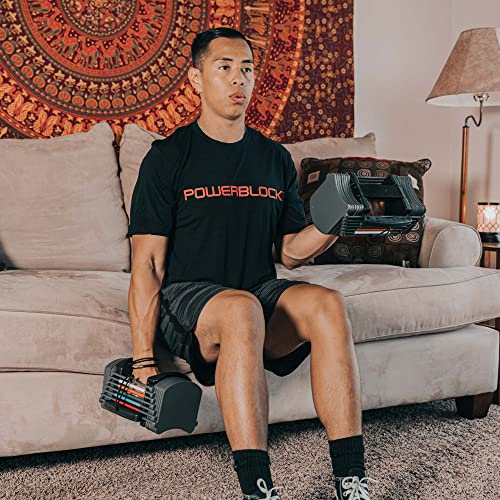 PowerBlock Sport 24 Adjustable Dumbbells, 3-24 lb. Durable Steel Build, Innovative At Home Workout Equipment, All-in-One Strength Training