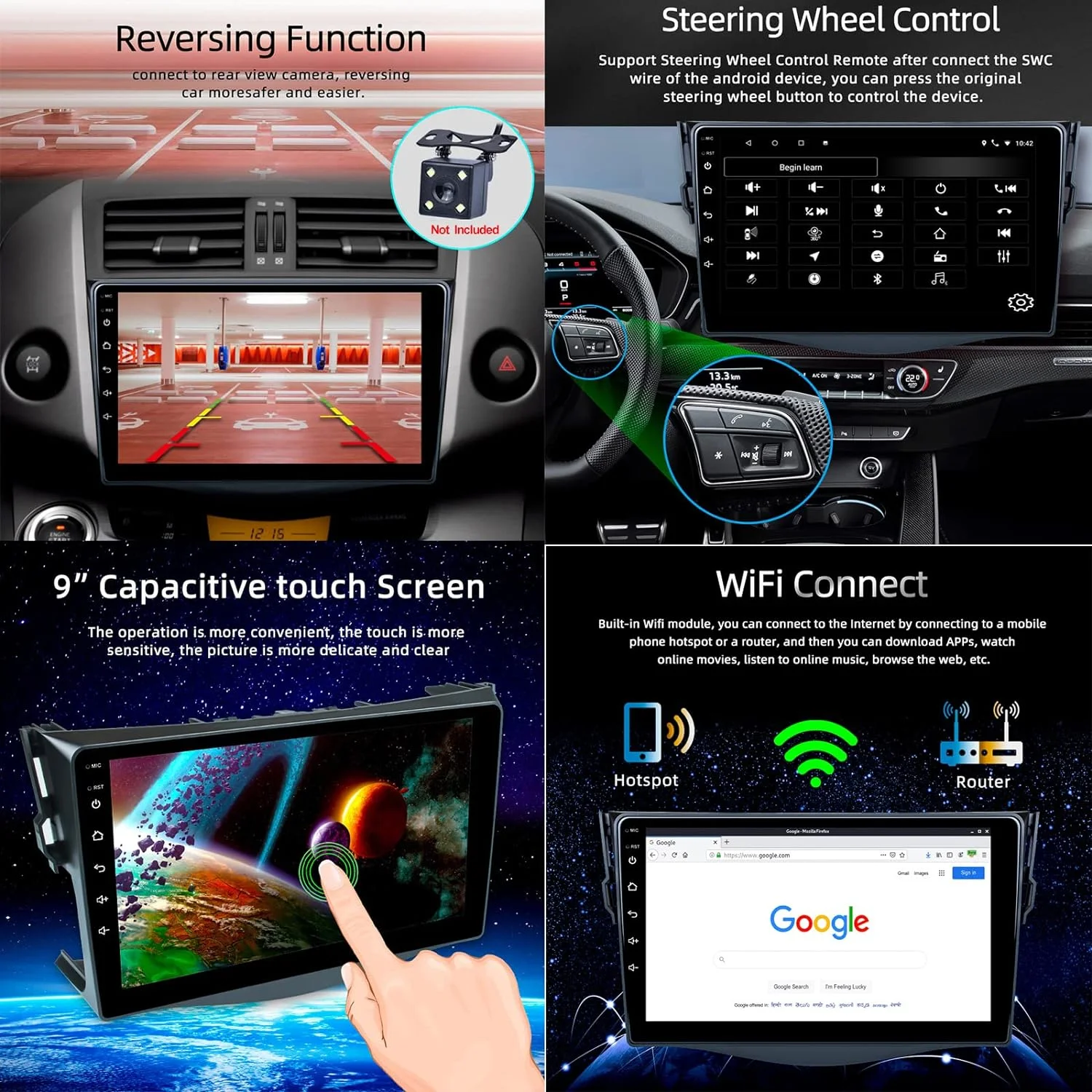 THONZER Car Radio for Toyota RAV4 2005-2013, Android 11 Touch Screen 9 Inch IPS Car Stereo with Carplay and Android Auto, Support Bluetooth Hands-Free/Mirror Link/FM/WiFi/GPS Navigation 1+32GB - Curated Treasures Market