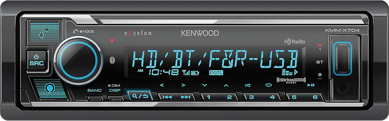 Kenwood Excelon KMM-X704 Digital Media Receiver with Bluetooth & HD Radio | Amazon Alexa Ready