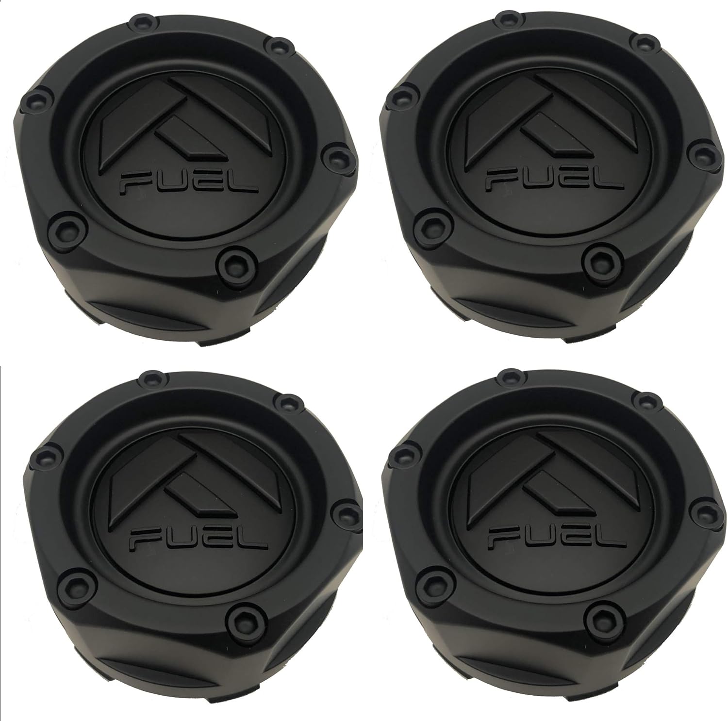 4 Pack 1003-48MBMB - Fuel Matte Black with Matte Black Emblem Wheel Center Cap