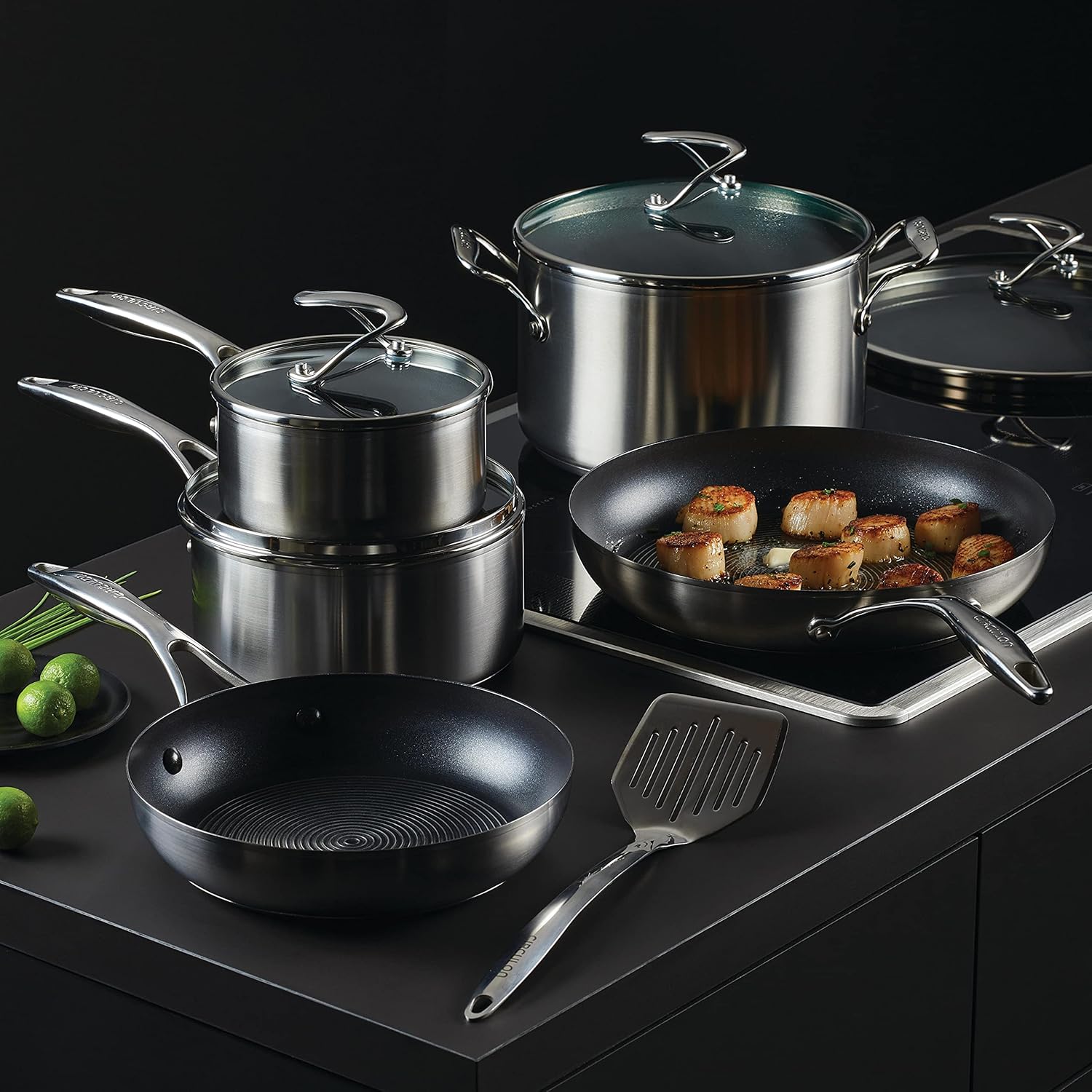 Circulon Stainless Steel Cookware Pots and Pans Set with SteelShield Hybrid Stainless and Nonstick Technology