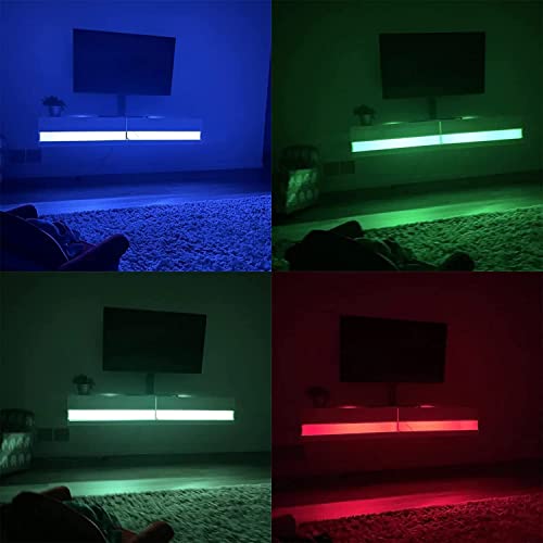 Floating TV Stand,70" Floating Entertainment Center High Glossy with LED Lights,Floating TV Stand Up to 80 Inch TVS,Wall Mounted TV Stand Media Console for 55+ inch TV,APP Control