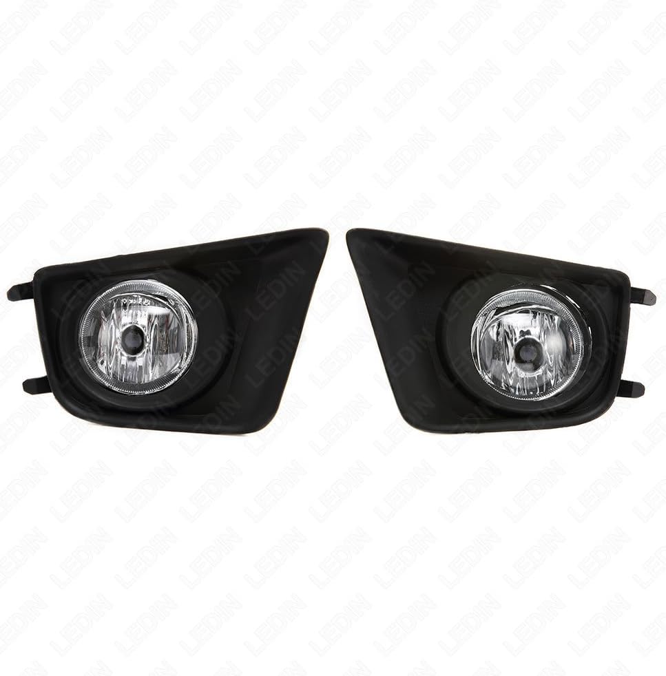 LEDIN Fog Lights Compatible for 2012-2015 Tacoma (OE Style Clear Lens with Bezels, Wire Harness, Switch, Bulbs) Pack of 2