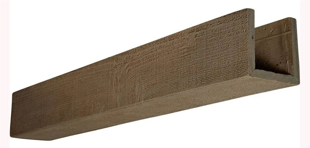 Ekena Millwork BMRS3C0100X040X096HD 10x22W x 4x22H x 8&L 3-Sided (U-beam) Rough Sawn Endurathane Faux Wood Ceiling Beam, Natural