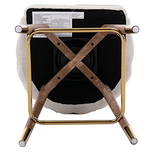 Guyou 26” Swivel Velvet Counter Stools Set of 2, Upholstered Counter Height Bar Stools with Tufted Back Kitchen Island High Chairs with Wood Legs and Gold Footrest for Pub Home Bar Dining Room (Black)