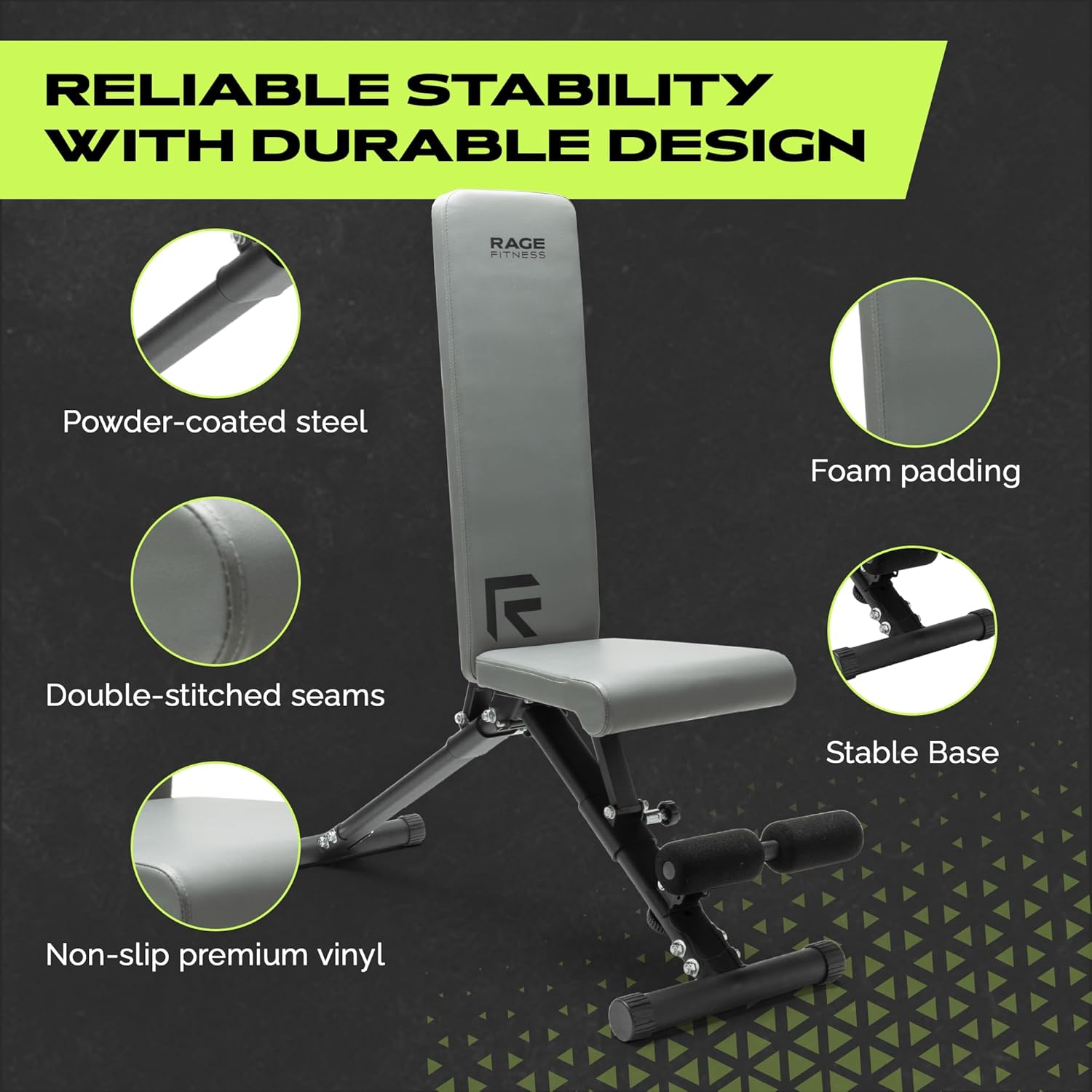Weight Bench Press Seat, Folding Bench for Home Gym, Adjustable Bench for Weight Lifting, Strength Training Bench for Full Body Workout, Incline Decline Workout Bench, Stable Gym Bench