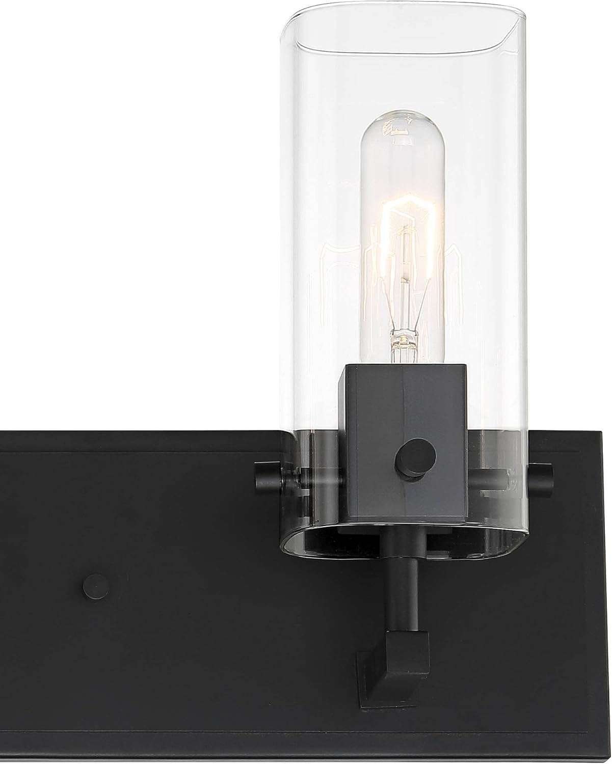 Possini Euro Design Metis Industrial Modern Wall Light Classic Black Metal Hardwired 24 1/4" 3-Light Fixture Clear Glass Shade for Bedroom Bathroom Vanity Reading Living Room Hallway House Home