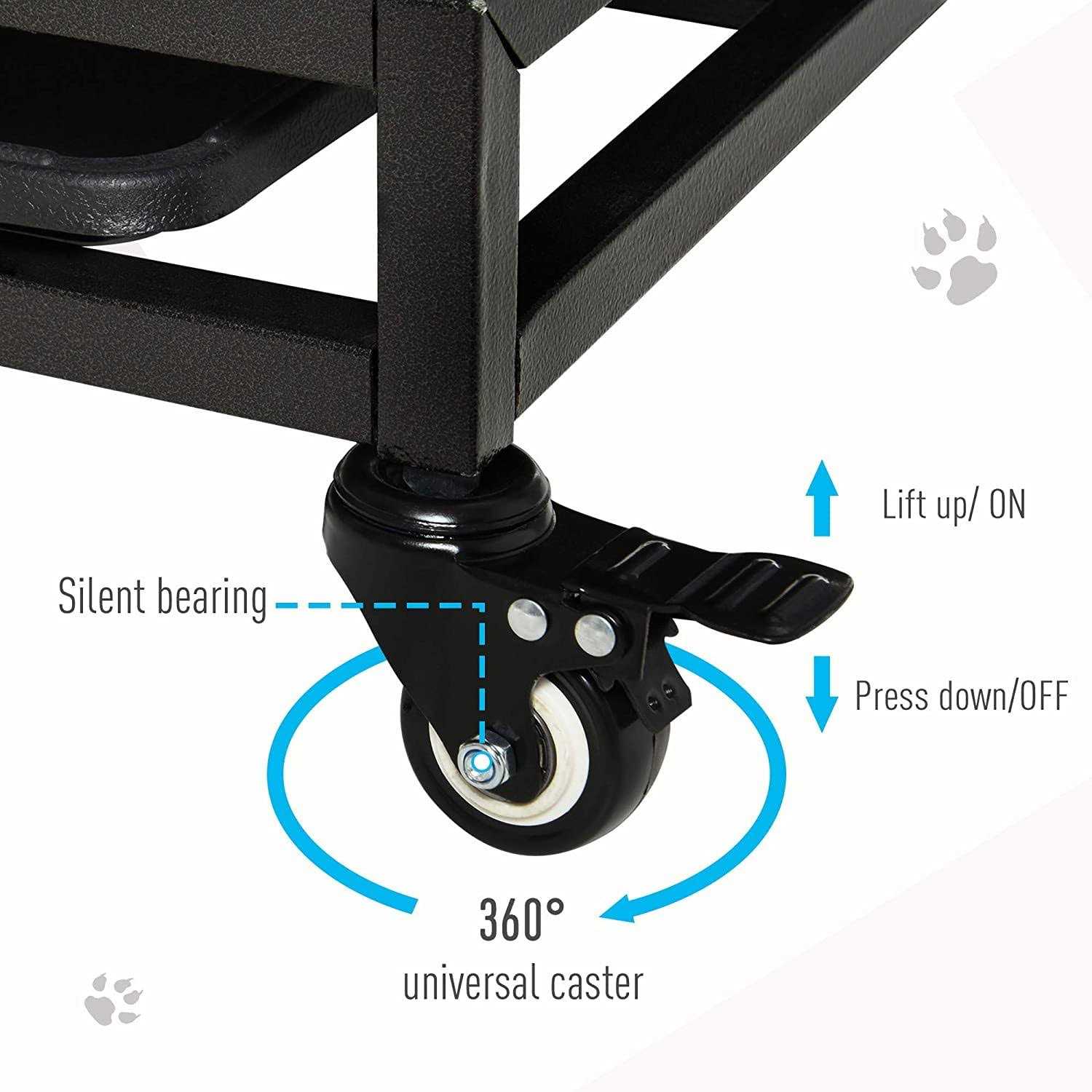 JINTANGLI PET Heavy Duty Dog Crate Cage Kennel, Roof Large Strong Metal Playpen for Large Medium Dogs with Four Sturdy Locks and Four Lockable Wheels - Pet Supplies online store