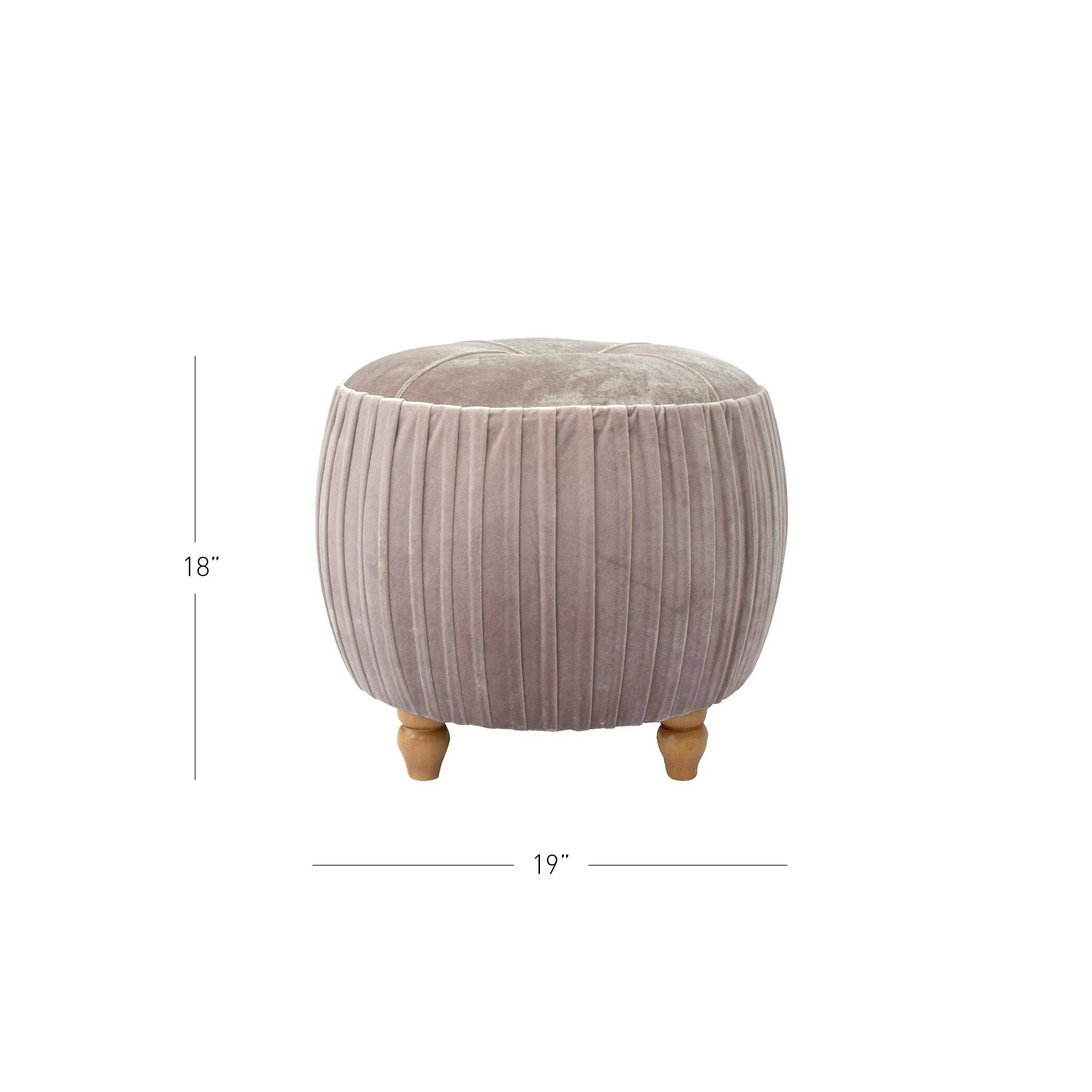 New Pacific Direct Helena Velvet Small Round Ottoman