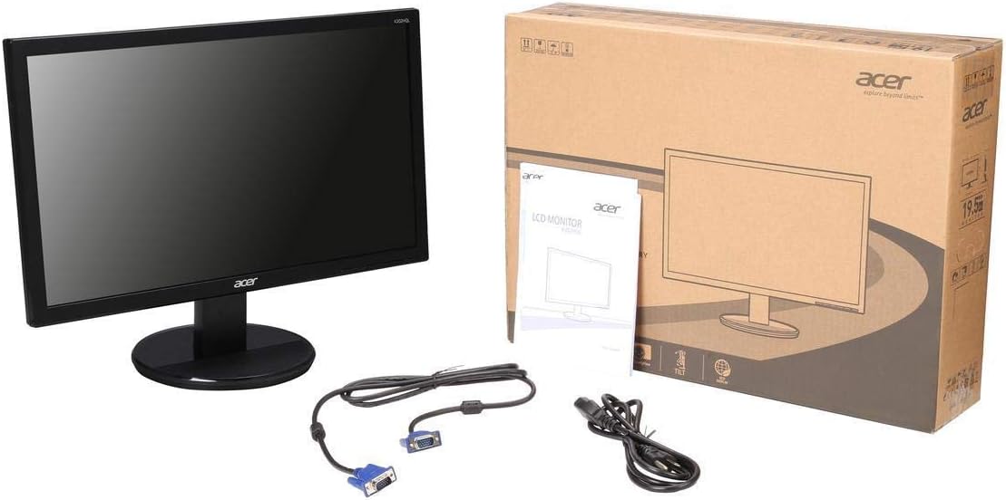 Acer K202HQL bd 20” (19.5" viewable) HD+ (1600 x 900) Monitor (DVI & VGA Ports)