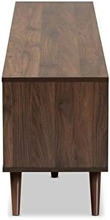 Wood 60" TV Stand Console Entertainment Center In Gray And Walnut
