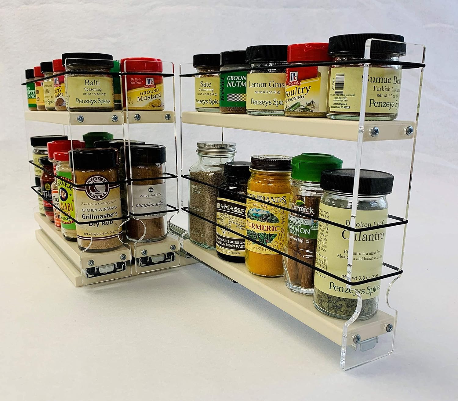 Vertical Spice - 222x1.5x11 DC - Spice Rack - 3 Drawers - 15 Regular/15 Half-size Capacity - Cabinet Mounted