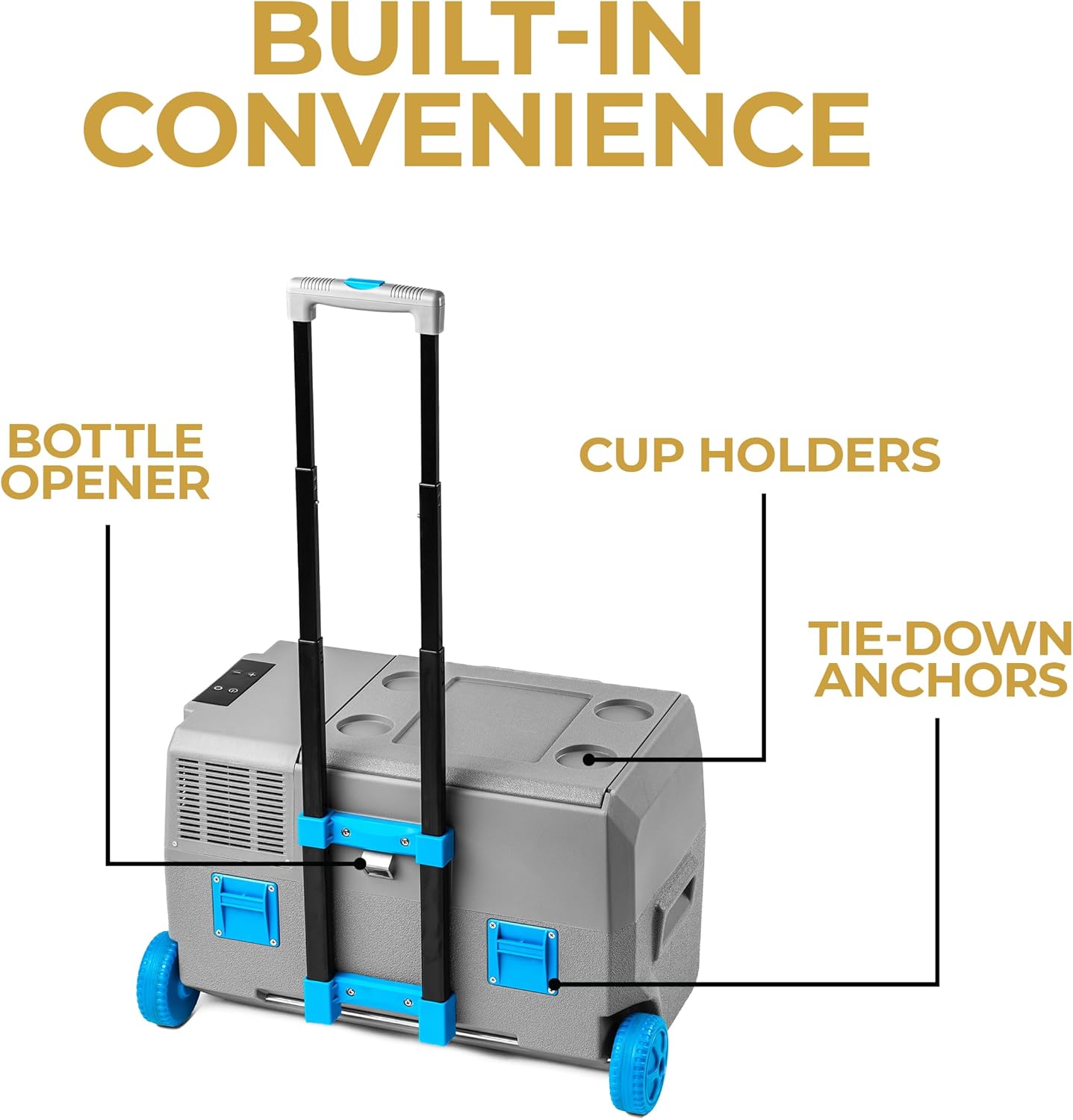 Halo Power Electric Cooler, Portable Fridge & Freezer with Iceless Design, 12/24V DC and 100-240V AC for Camping & Vehicles, 23 QT Storage Capacity