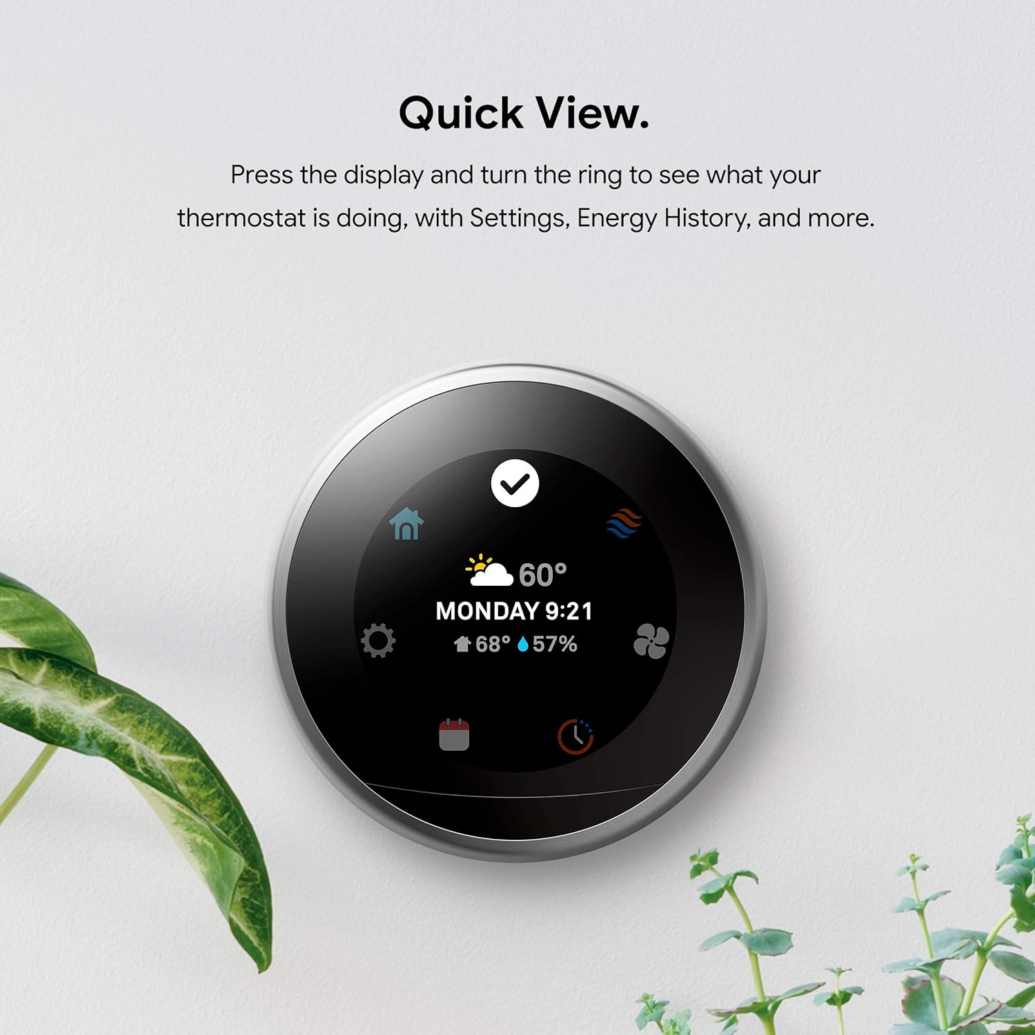 Google Nest Learning Thermostat - Programmable Smart Thermostat for Home - 3rd Generation Nest Thermostat - Works with Alexa - Polished Steel