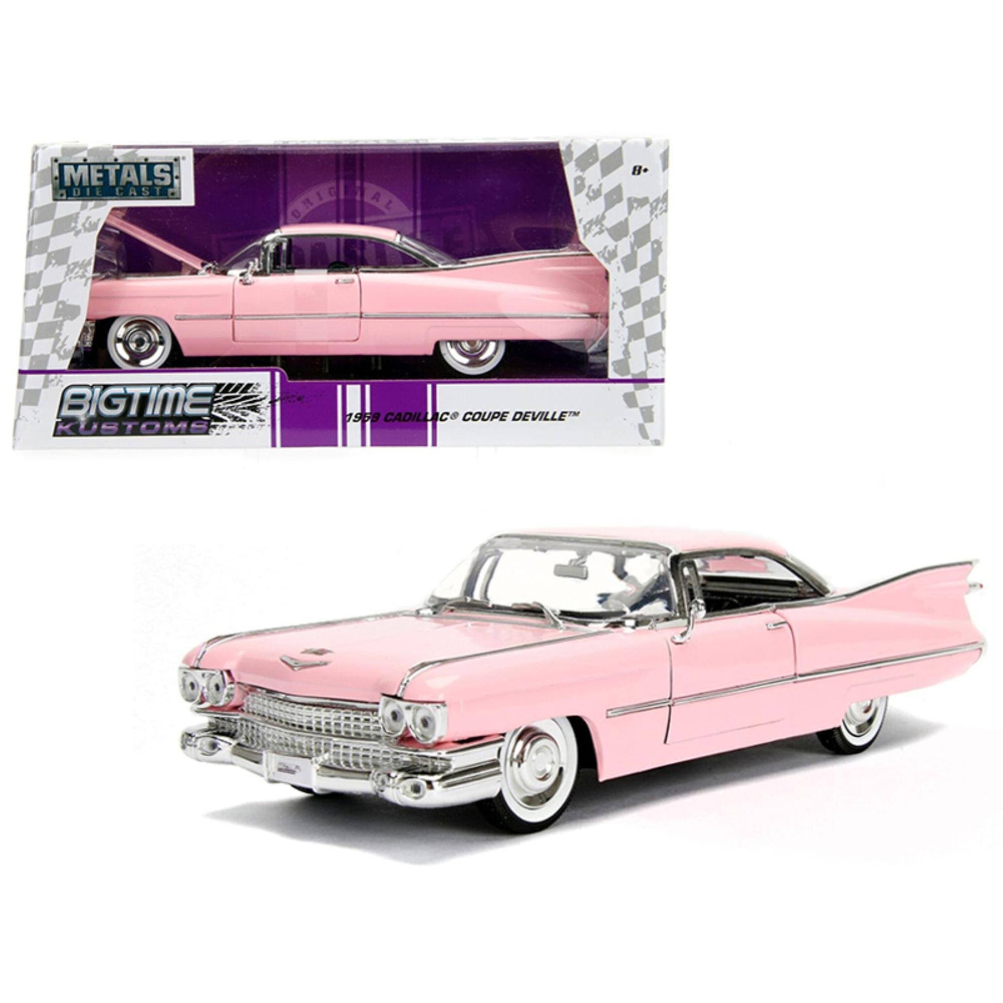 1959 Cadillac Coupe DeVille Pink 1/24 Diecast Model Car by Jada