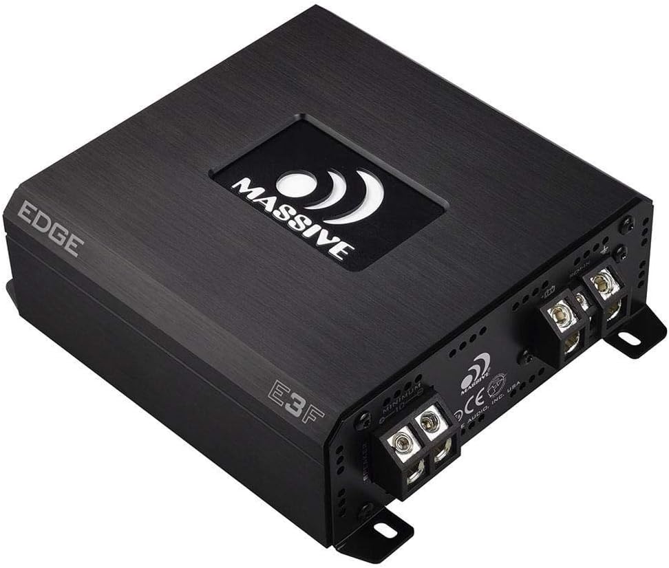 Massive Audio E3 - Car Audio 2,800 Watt Nano Edge Series, Monoblock Car Amplifier, Bass Boost, 1 Ohm Stable