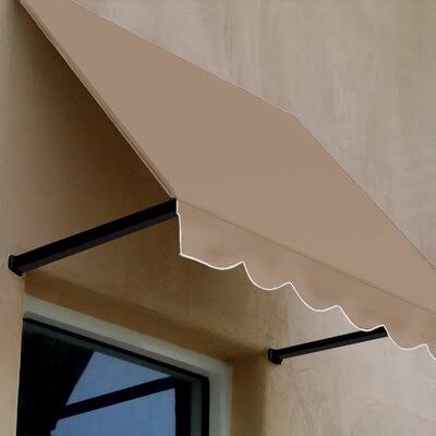 Slope Window Awning Awntech Color: Linen, Size: 44x22 H x 40.5x22 W x 24x22 D