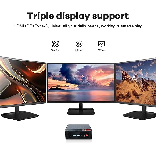 Beelink SER5 MAX Mini PC, AMD Ryzen 7 6800U (8C/16T, up to 4.7GHz), 32GB LPDDR5 500GB M.2 NVMe SSD, Mini Desktop Computer 4K@60Hz Triple Output/DP/HDMI/Type-C/WiFi 6/BT5.2/Gaming/Home