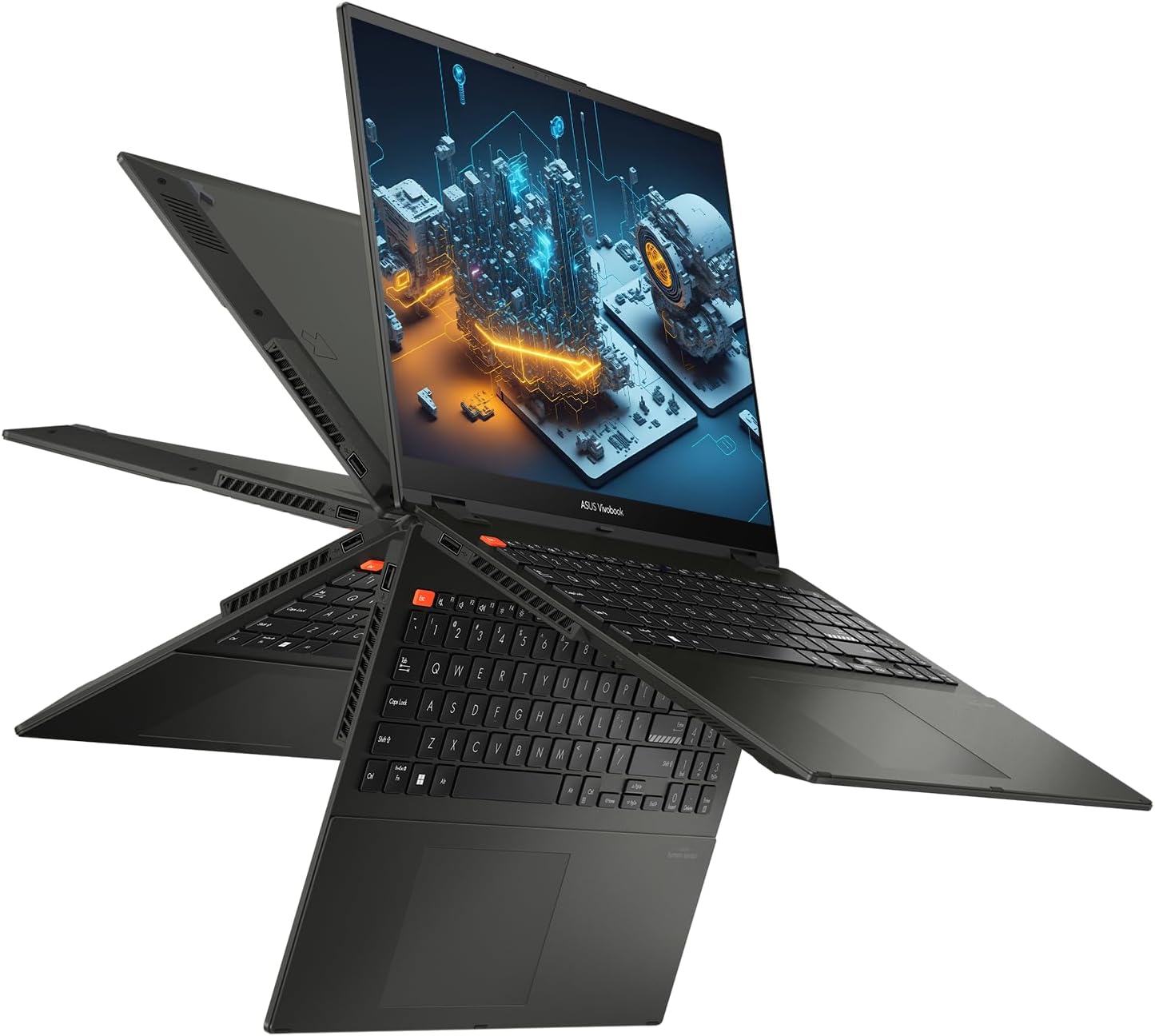 ASUS Business Vivobook S 16 Flip 2-in-1 Laptop, 16" WUXGA Touchscreen, Intel Core i9-13900H, 16GB SSD, 2TB SSD, IR Camera, HDMI, Wi-Fi 6, Windows 11 Pro, Midnight Black