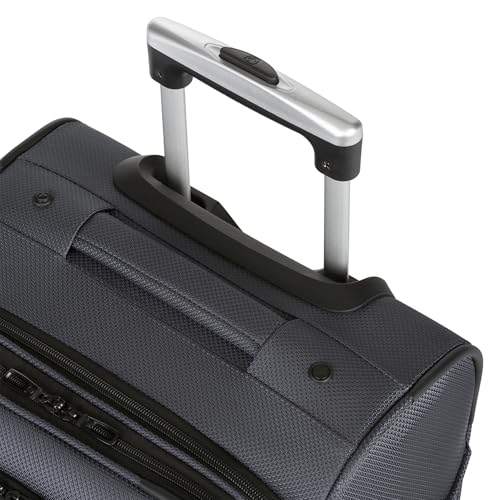 SwissGear Sion Softside Expandable Luggage, Black, Checked-Large 29-Inch