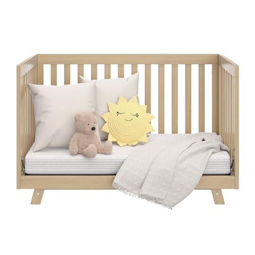 Storkcraft Beckett Convertible Crib (Driftwood) – Converts from Baby Crib to Toddler Bed and Daybed, Fits Standard Full-Size Crib Mattress, Adjustable Mattress Support Base