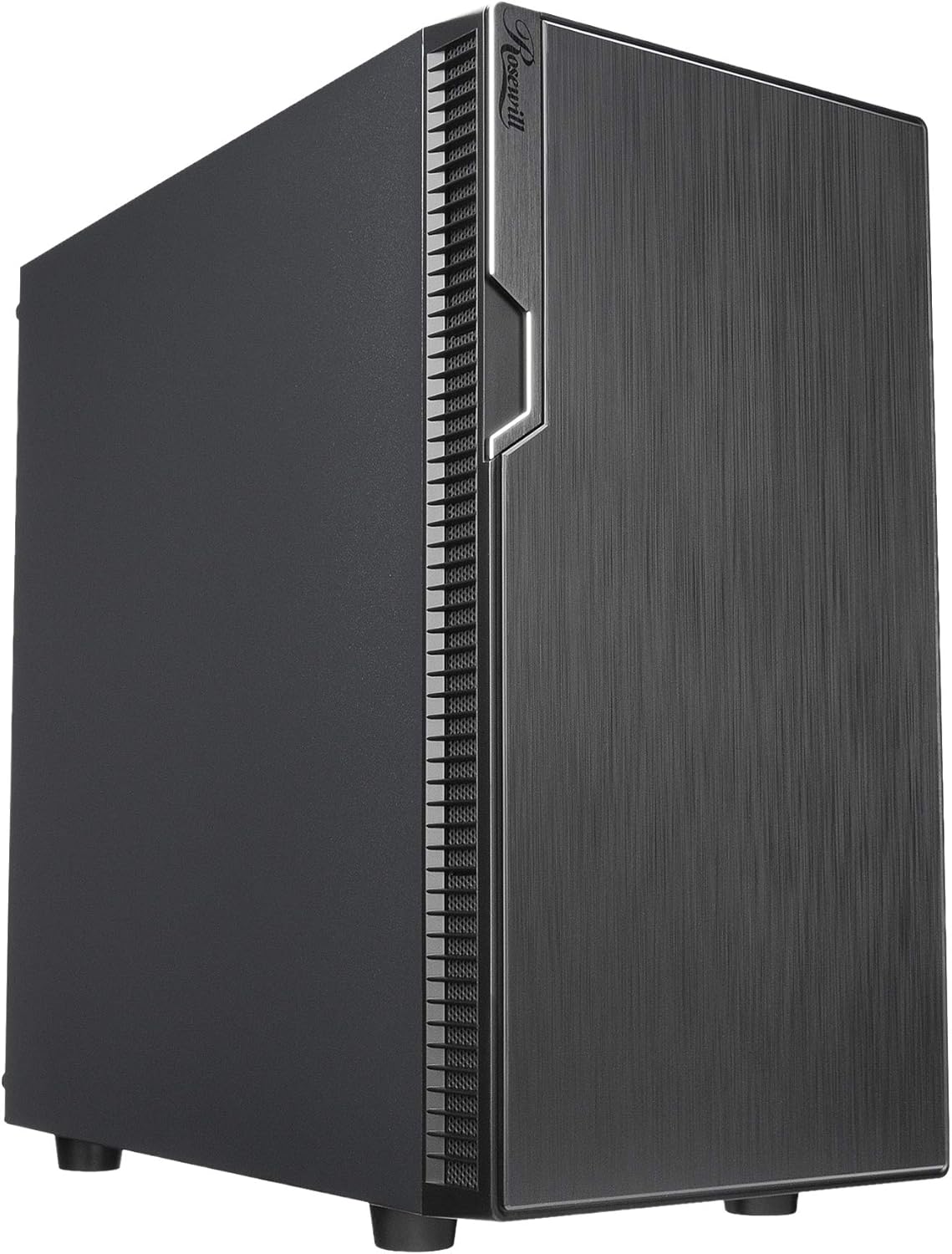 Rosewill FBM-X2-400 Micro ATX Mini Tower Computer Case with 400W PSU Included, Sleek and Simple Quiet Style Gaming Desktop PC, 240mm AIO Support, Top I/O USB 3.0