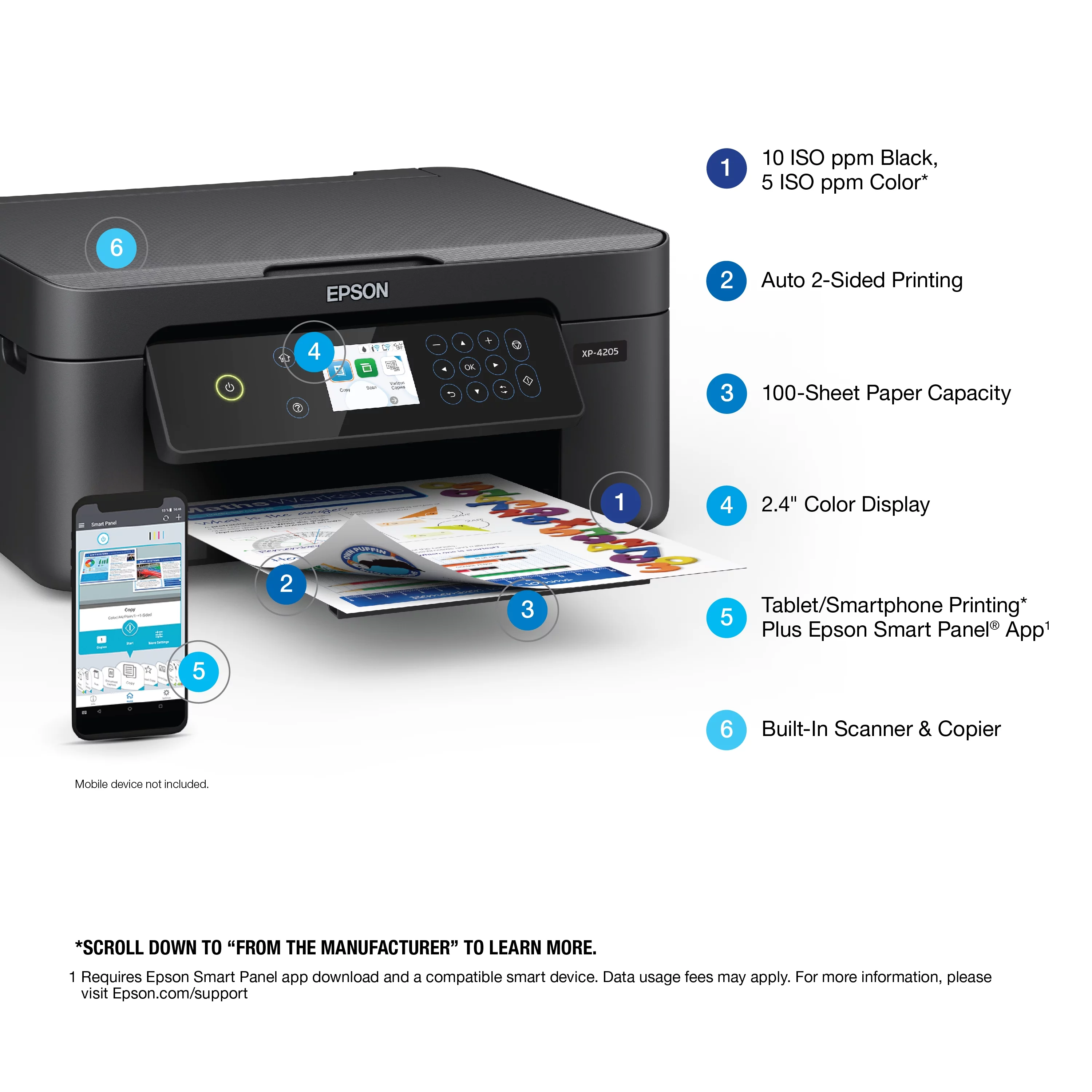 Epson Expression Home XP-4205 Wireless Color Printer with Scanner and Copier