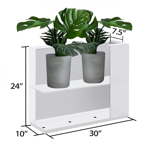 Metallic Heavy Outdoor Planter Box, Span Planter, Long and Tall Divider Planter, 38Lx10Wx30H, White, 48.8 Pounds