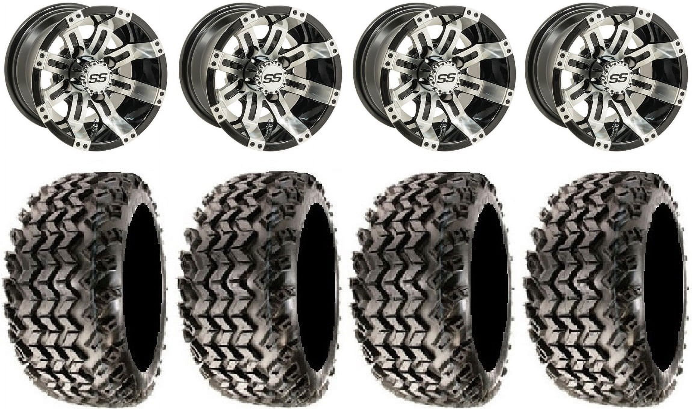 GTW Tempest 10" Golf Wheels Machined 22" Classic A/T Tires Yamaha