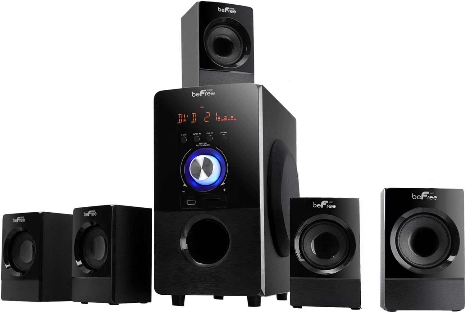 beFree Sound 5.1 Channel Bluetooth Surround Sound Speaker System in Black