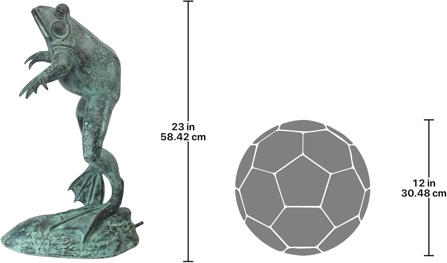 Design Toscano Giant Jumping, Spitting, Leaping Frog Bronze Garden Statue
