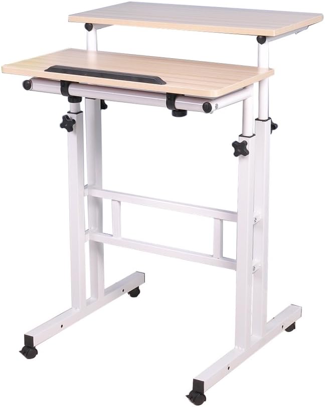 Soges Adjustable Stand Up Desk Computer Desk Workstation Sit-Stand Desktop Standing Desk, Black 101-BK