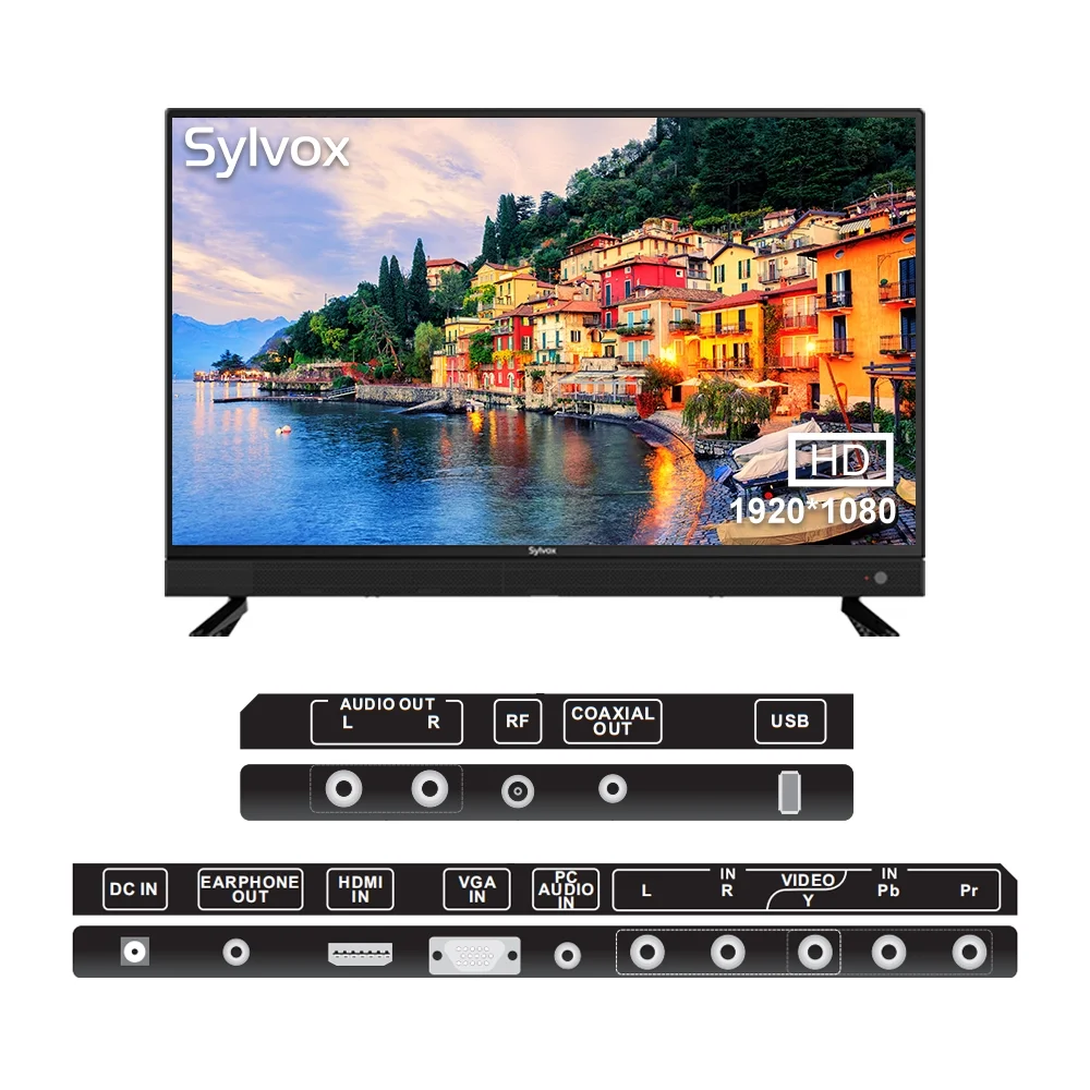 Sylvox 32inch RV TV, 12 Volt DC Powered 1080P FHD TV for RV Camper Integrated ATSC Tuner, Built-in Hifi Speaker FM Radio