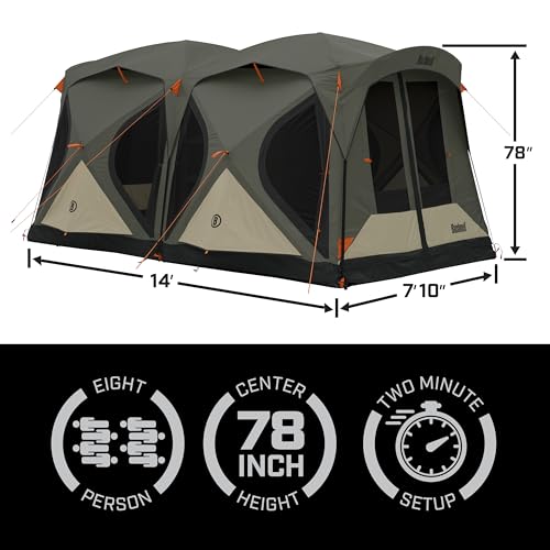 Bushnell Tent | Instant Pop Up 3P / 4P/ 6P / 8P Hub Style Tents | Best Pop Up Tent for Camping, Hiking, Family Camping, Hunting, Fishing, and Basecamp