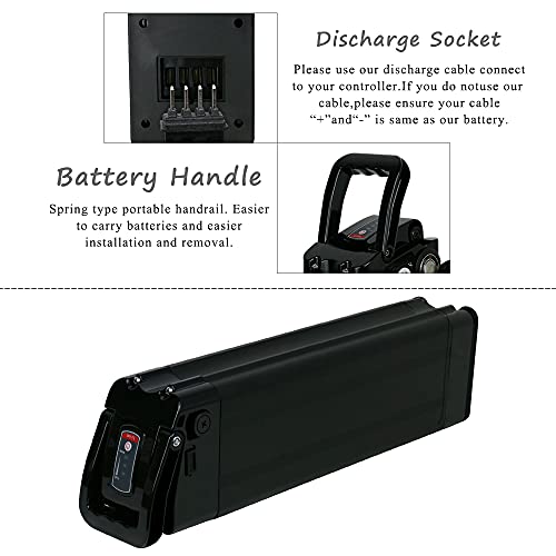 Co-Well (US Warehouse) E-Bike Battery 36V 48V- 10AH 13AH 15AH 18AH Lithium Ion Battery with Charger for 200W 250W 350W 500W 750W 1000W Electric Bike Battery Mountain Bike Motor