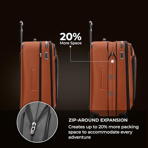 Briggs & Riley Domestic 22" Carry On Expandable Spinner - Luggage for Travel, Suitcases with Wheels, Softside Rolling Bag for Men & Women, Self-Repairing Zipper - ZDX Collection, Black
