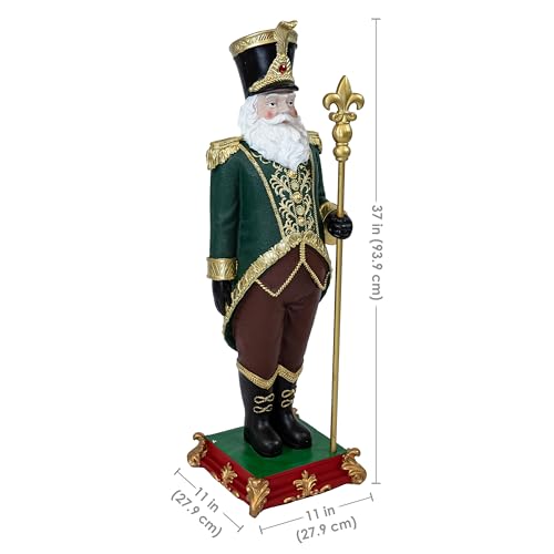 Sunnydaze 3ft Guardian of The North Pole Nutcracker Christmas Decoration - Polyresin Indoor or Outdoor Nutcracker Statue