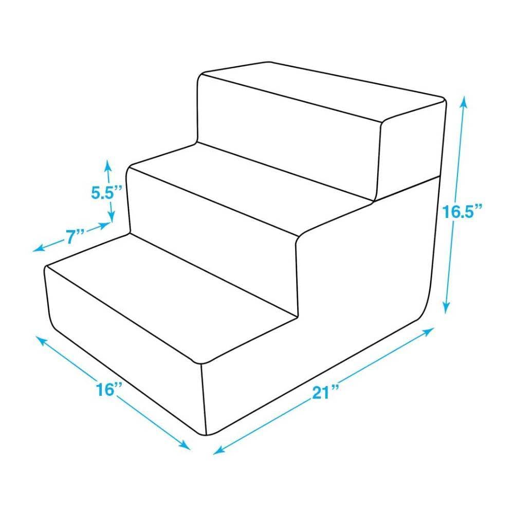 Best Pet Supplies Linen u0026 Foam Dog u0026 Cat Stairs - 4-Step / Pale Teal