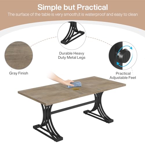 Tribesigns 63" Large Office Desk, Modern Rectangle Executive Desks with Stylish Gold Legs, Wood Faux Marble Desk, Business Furniture Work Desk for Home Office, White and Gold