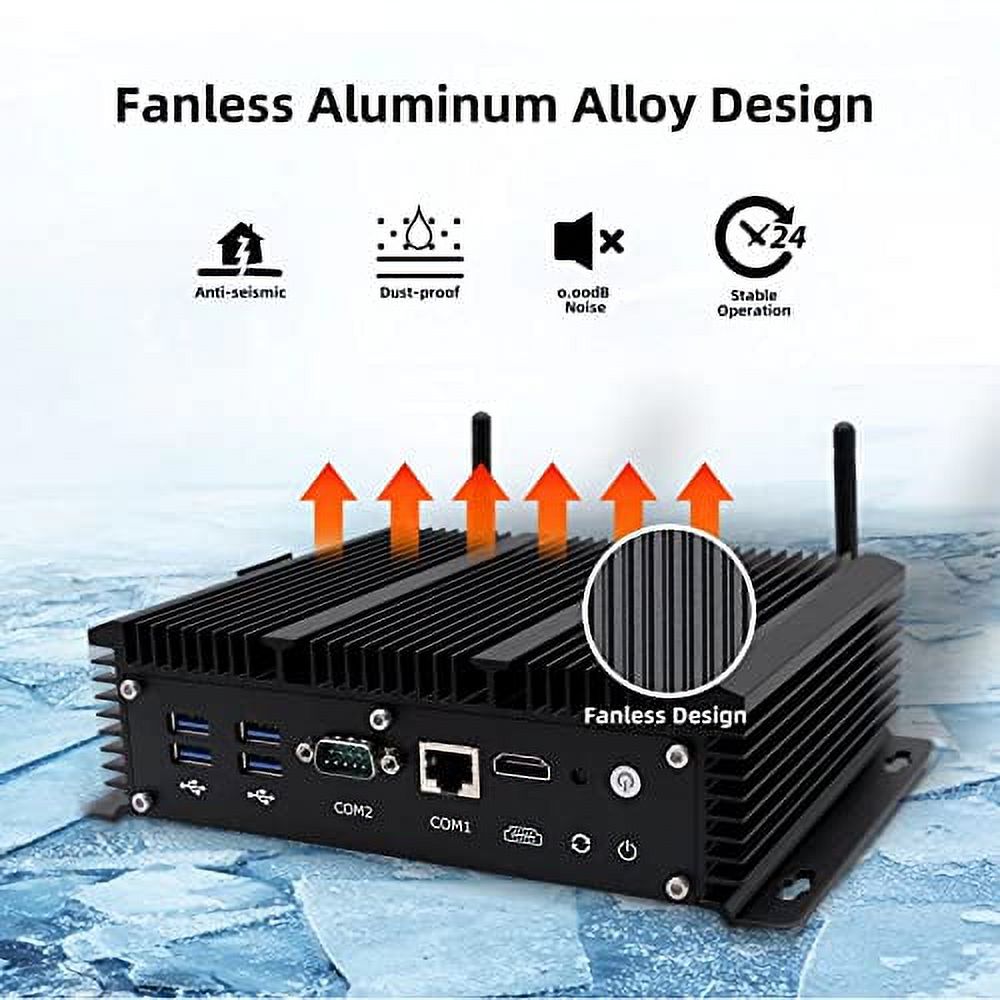 Industrial Mini PC Windows 10 pro, 6 2.5Gbe lan port, Firewall Network Appliance, Core i3 8145U, 16GB DDR4 RAM 512GB SSD, HD, RJ45 COM, DB9 COM, Wifi, USB Protocol, Micro Router PC, SIM Card slot