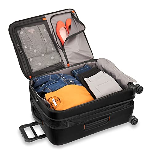 Briggs & Riley Domestic 22" Carry On Expandable Spinner - Luggage for Travel, Suitcases with Wheels, Softside Rolling Bag for Men & Women, Self-Repairing Zipper - ZDX Collection, Hunter