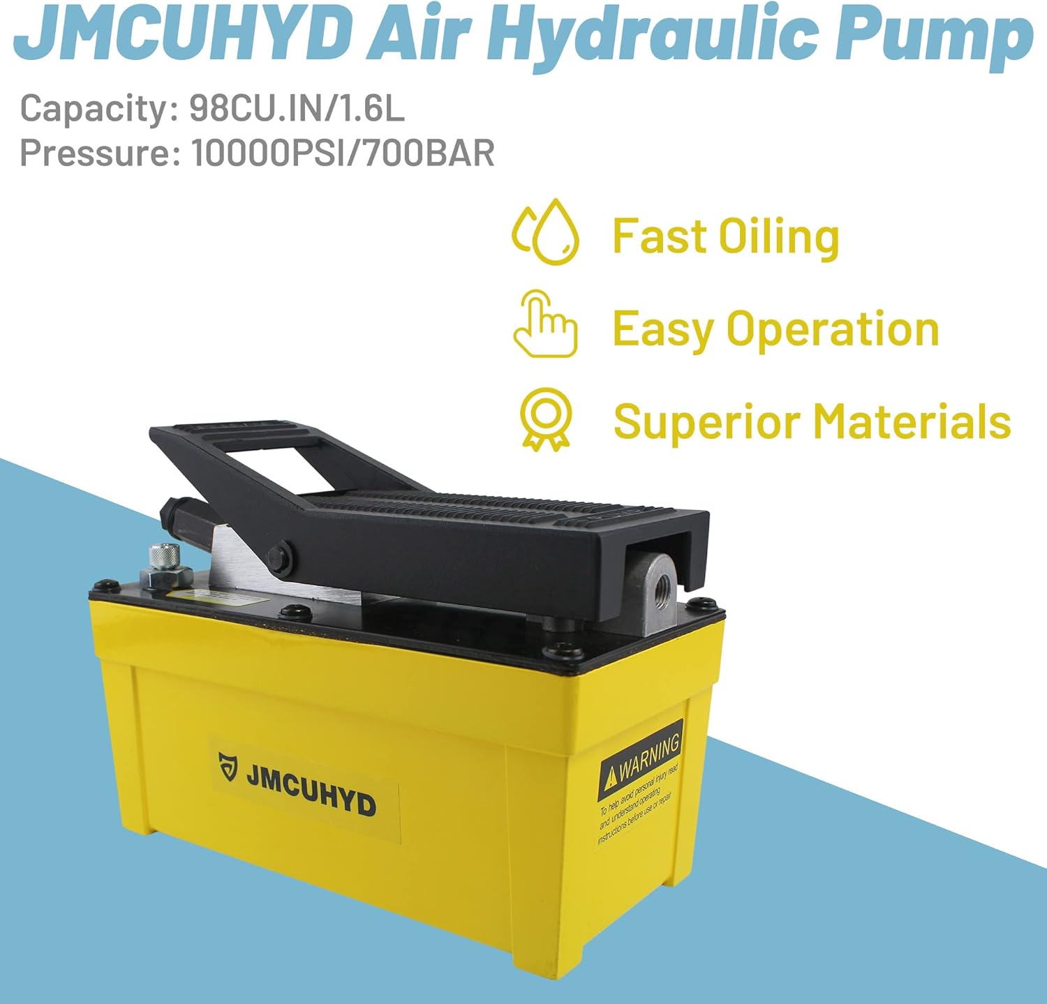 JMCUHYD 10,000 PSI Air Hydraulic Pump Foot Operated for Hydraulic Press, Hydraulic Hose Crimper and Hydraulic Ram/Jack