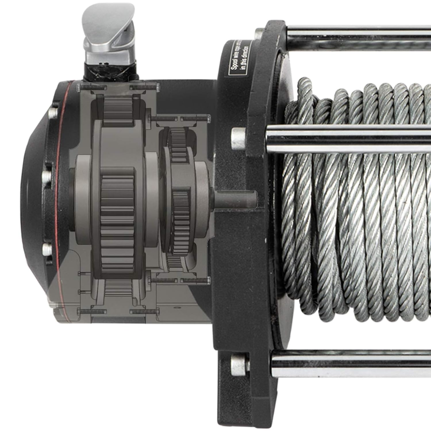 VEVOR Industrial Hydraulic Winch 10,000lbs, Hydraulic Anchor Winch with 24m Strong Steel Cable, Hydraulic Drive Winch Adapter Kit, Utility Winch with Mechanical Lock for Tacoma Yukon Hummer, etc.
