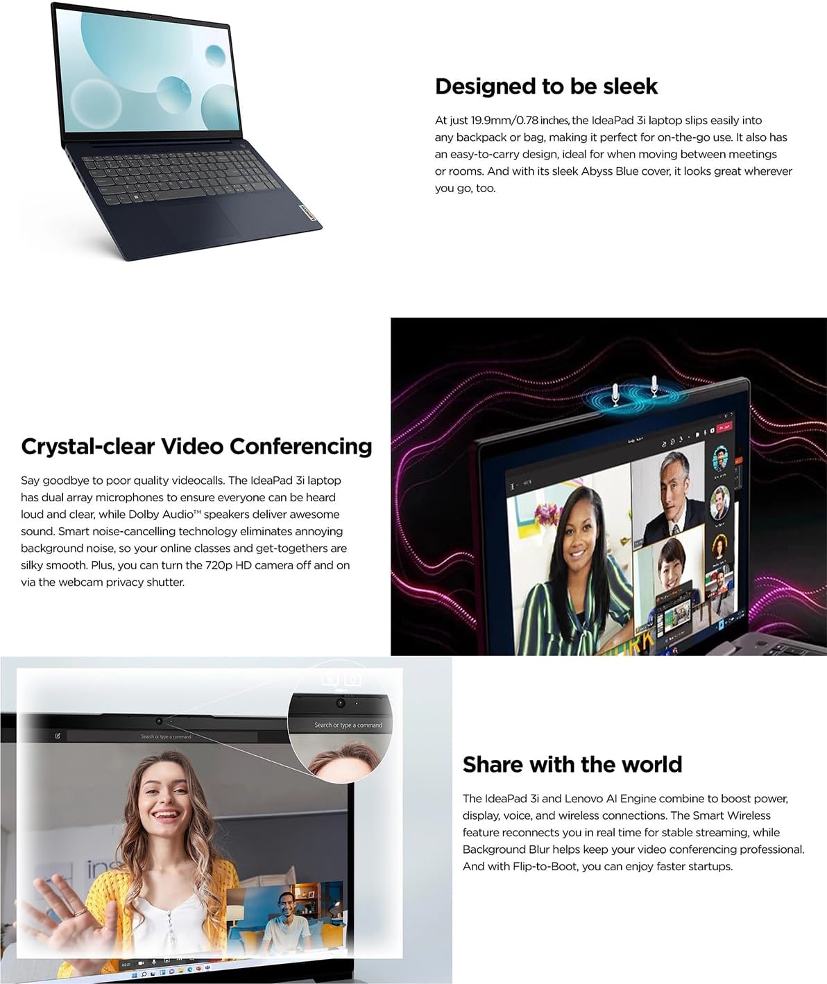 Lenovo - 2023 - IdeaPad 3i - 15.6" FHD Touchscreen Display - Essential Laptop Computer - Intel Core i5-1155G7 11th Gen - 40GB Memory - 2TB Storage - Abyss Blue - Windows 11 - W/GaLiMu