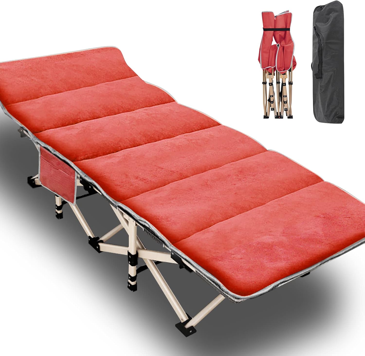 Folding Camping Cots for Adults Heavy Duty cot with Carry Bag, Portable Sleeping Bed for Camp Office Use Outdoor Cot Bed for Traveling
