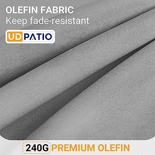 UDPATIO 8 Piece Aluminum Patio Furniture Set, Oversized Modern Outdoor Furniture Set with Olefin Fabric Cushion for Patio Deck Backyard, Dark Grey(with Waterproof Covers)
