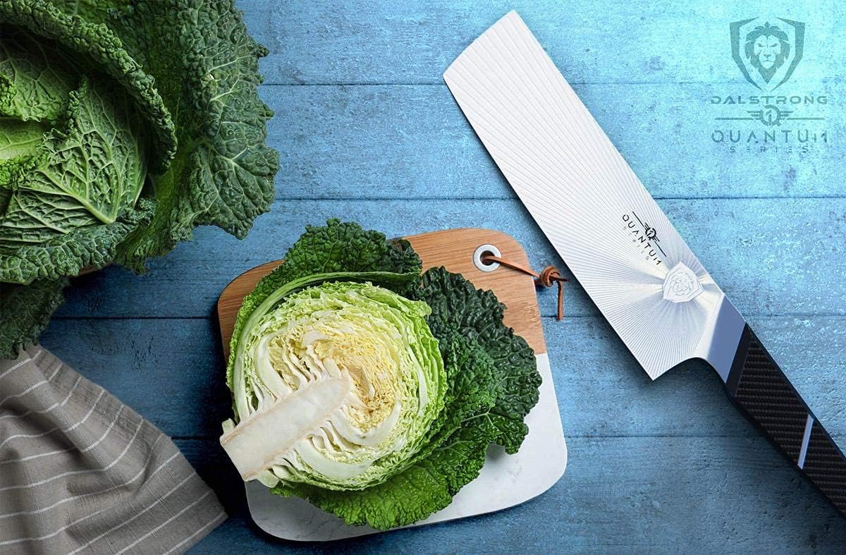 DALSTRONG Slicing & Carving Knife - 12 - Quantum 1 Series - Ultra-Sharp - American Forged BD1N-VX Hyper Steel - Carbon Fibre G10 Hybrid Handle - Leather Sheath